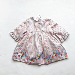 Babygap NWT pink/blue stripe floral dress 6-12m